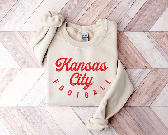 Kansas City Football Sweatshirt, KC Chiefs Crewneck Sweatshirts, Trendy Game Day Hoodie, Kansas City Fan Shirt, Retro Football Fan Gifts