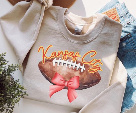 Kansas City Football Sweatshirt | Trendy Chiefs Fan Shirt, Vintage Football Kansas City Fan Gift, Football Crewneck, Game Day Sweater