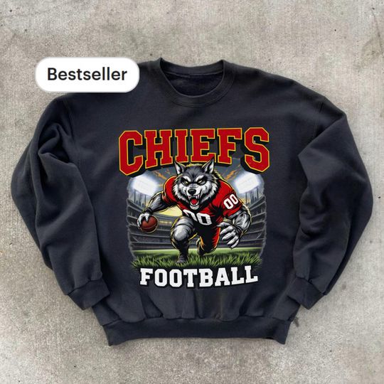Vintage Kansas City Football Sweatshirt, Retro Chiefs Game Day Crewneck, Classic Fan Apparel, Trendy Kansas Sweatshirt