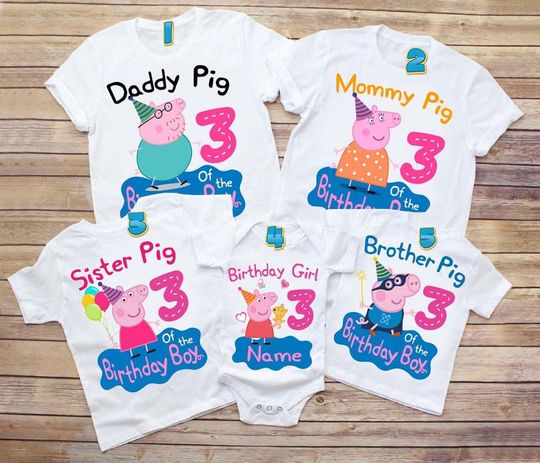 Personalized 2022 Family Pig Birthday Family Matching T Shirt