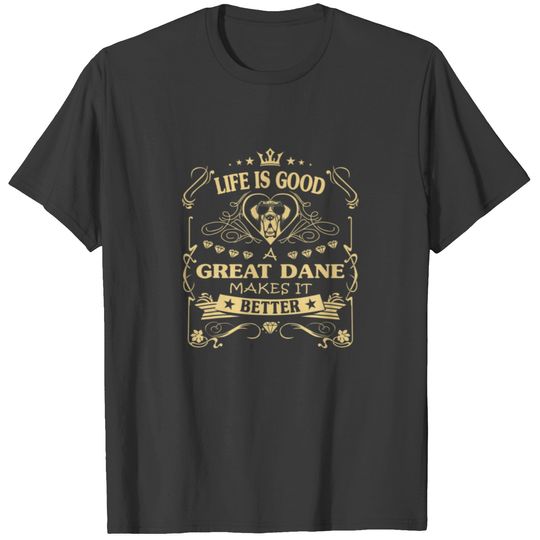 Life Is Good A Great Dane Makes It Better Retro Vi T-shirt