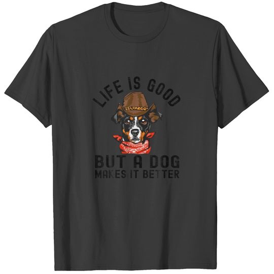 Vintage Life Is Good But A Dog Makes It Better Dog T-shirt