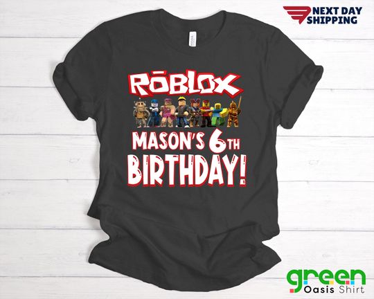 Roblox Birthday Shirt, Custom Roblox Birthday Party Tshirt, Roblox T-shirt