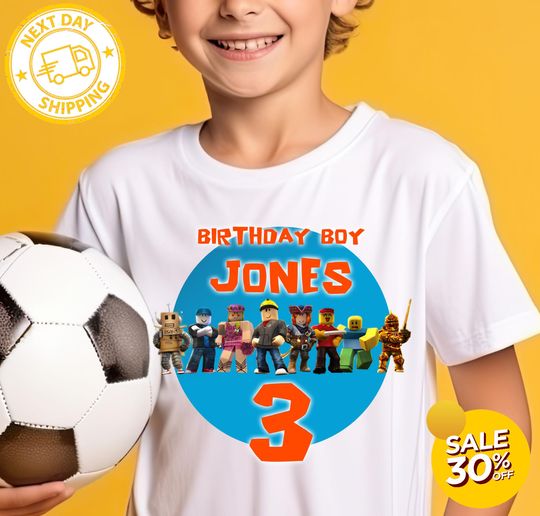 Custom Roblox Boy Shirt, Custom Birthday TShirt, Birthday Robots Shirt, Family Birthday Shirts, Birthday Tshirt,Video Game Matching Birthday