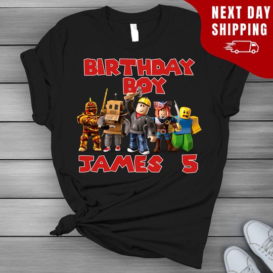 Custom name roblox shirt, roblox party shirt, birthday boy shirt, Family Birthday Tees, Video Game Birthday, Roblox Birthday Shirt
