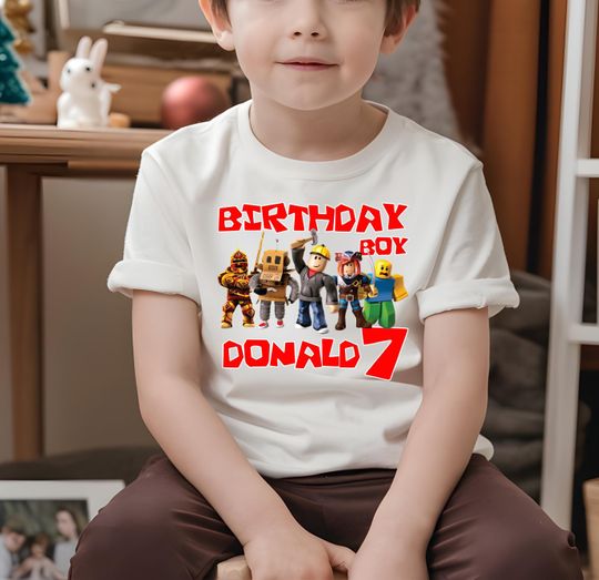 Custom Roblox Shirt, Family Birthday Tee, Video Game Matching Birthday Tee, Bday Family Shirt, Roblox Birthday Tee, Personalized Roblox Tee