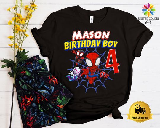 Custom Spidey Birthday Shirt, Spidey and His Amazing Friends Birthday Shirt, Spidey T-shirt, Toddler Birthday Tee, Superhero Birthday Shirt