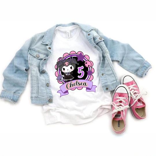 Kawaii Black Kitty Birthday Tee Personalized Kawaii Cat Birthday Theme Party Family Matching Tee Gift for Girl Kuro cat outfit Toddler