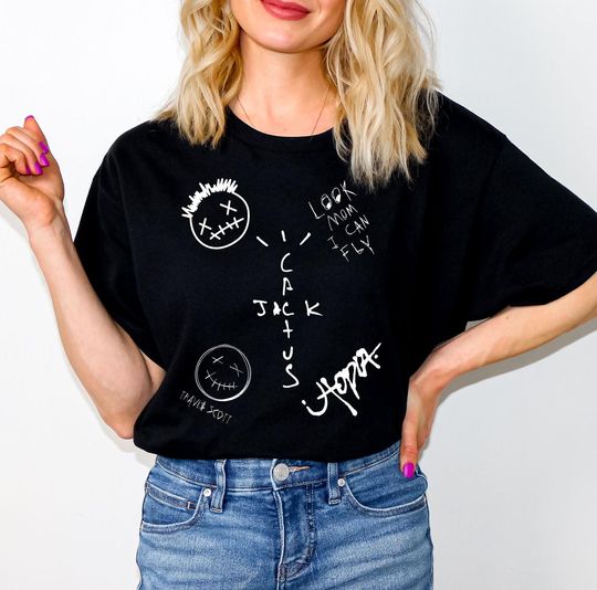 Travis Retro Graphic Unisex Tee,Travis And Cactus Jack Logo,Look Mom I Can Fly Travis Merch,Travis Utopia Design Fan Shirt