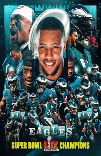 Philadelphia Eagles Super Bowl LIX Champions Poster