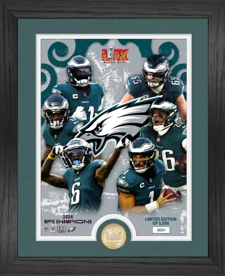 Philadelphia Eagles Super Bowl LIX Team Force Photo Mint football 2025 Season Poster