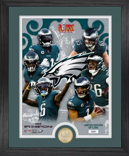 Philadelphia Eagles Super Bowl LIX Team Force Photo Mint football 2025 Season Poster