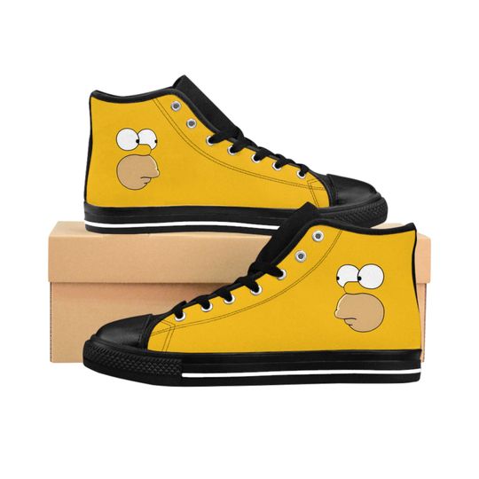 Homer Simpson Custom High Top Canvas Shoes | The Simpsons Converse Style Sneakers for Men & Women