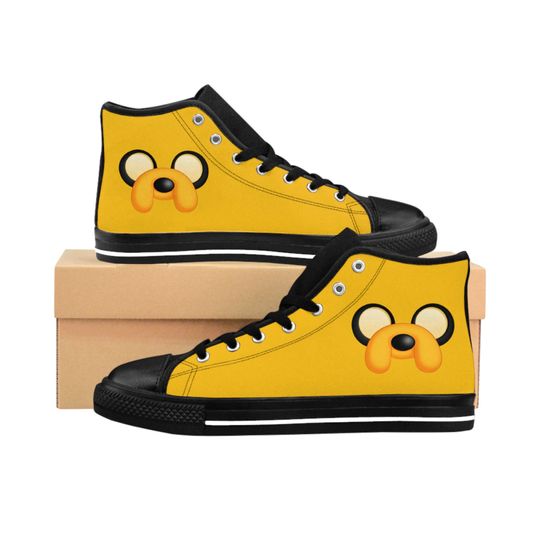 Jake The Dog Custom High Top Canvas Shoes | Adventure Time Converse Style Sneakers for Men & Women