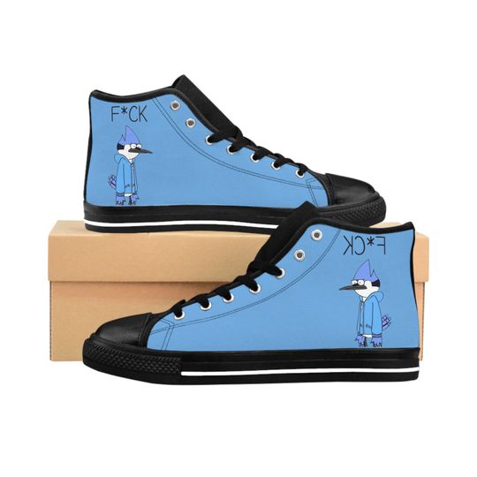 Mordecai Custom High Top Canvas Shoes | Regular Show Converse Style Sneakers for Men & Women