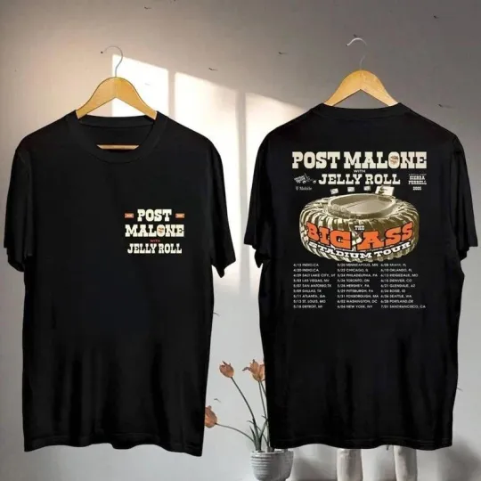 Post Malone And Jelly Roll Tour 2025 Unisex T-shirt