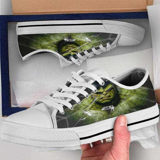 Hulk Shoes, Hulk Converse Style Shoes, Hulk Gift Idea, Women's Men's High Top Sneakers