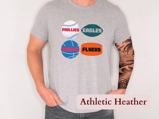 Retro Philadelphia Sports Shirt, Philly Sport Fan Gift, Philly Four Pro Team Shirt, Phillies, Eagle, 76ers, Flyers, Unisex Tee or Sweatshirt