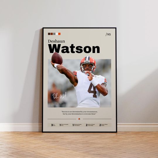 Deshaun Watson Poster, Deshaun Watson Print Decor, Football Art, Sports Fan Gift, Athlete Artwork, Cleveland Browns Poster, Man Cave Decor