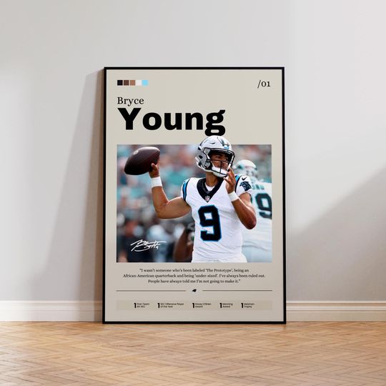 Bryce Young Poster, Bryce Young Print Decor, Football Art, Sports Fan Gift, Athlete Artwork, Carolina Panthers Poster, Man Cave Decor