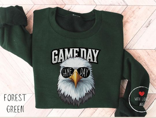 Gameday Eagles Sweatshirt, Sports Team Apparel, Team Spirit Shirt, Game Day Fan Gear, Cozy Crewneck Jumper, Football Fan Sweatshirt, philly