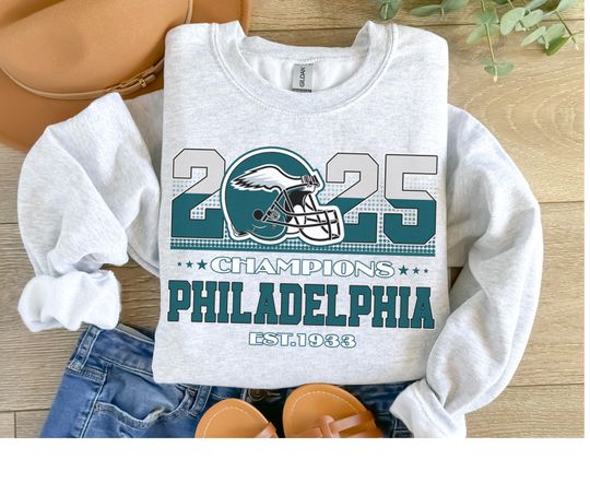 2025 Super Bowl Champions Eagles Sweatshirt, Superbowl Trophy Philadelphia Football Sweater, Philadelphia Football Gift, Eagles Bird Gang