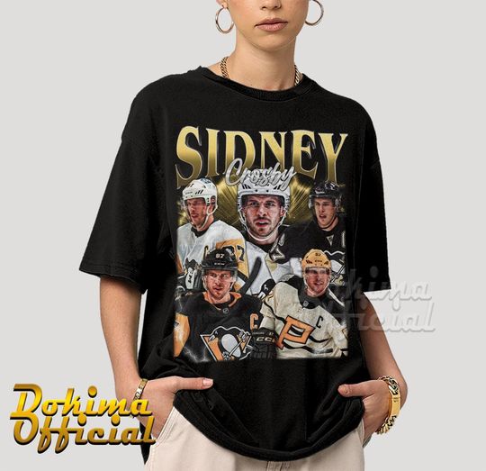 Sidney Crosby Shirt Ice Hockey American Professional Hockey Championship Sport Vintage Botleg 90S Graphic Tee Gift Fans