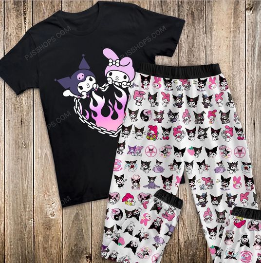 Kuromi Christmas Pajamas Set, Kuromi Family Pajamas, Kuromi Family Christmas Pajamas Set.