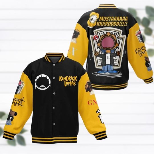 Kendrick Lamar Baseball Jacket, Funny Hip Hop Jacket Men, Music Lover Apparel, Kendrick Lamar Mustard Shirt, Gift for Music Fans