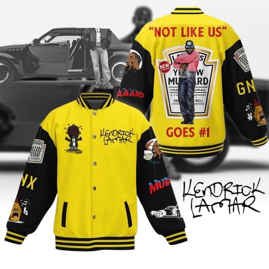 Kendrick Lamar Baseball Jacket, Mustard Meme Jacket Men, GNX Album Racing Jacket, Say Drake Streetwear Jacket, Gifts for Kendrick Fans