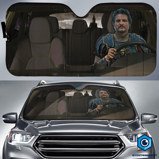 Pedro Pascal Gladiator II Car Sun Shade, Vintage 90s Pedro Pascal Car Windshield, Gladiator II Movie Car Windshield, Pedro Pascal Fan Gift