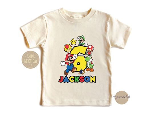 Super Mario Birthday Shirt, Custom Mario Shirt, Super Mario Family Birthday Party Shirt, Super Mario Kids Shirt