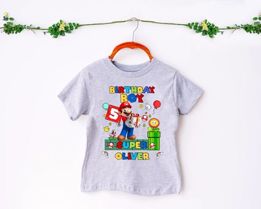 Super Mario Birthday Shirt, Super Mario Birthday Boy Shirt, Family Birthday Shirt, Kids Birthday Shirt, Custom Birthday Shirt