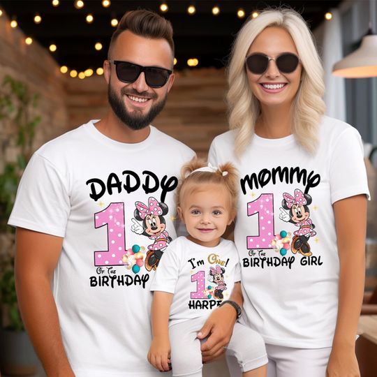 Minnie Birthday Shirt, Custom Minnie Mouse Shirt, Birthday Shirt for Girl, Minnie Matching Birthday Shirts, Personalized Disney Outfit