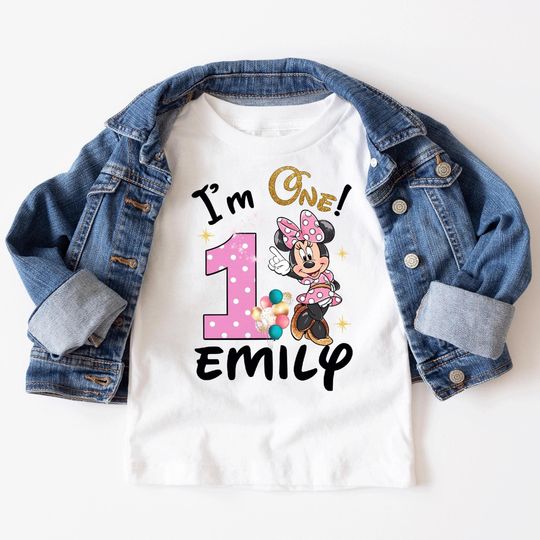 Minnie Birthday Shirt, Custom Minnie Mouse Shirt, Birthday Shirt for Girl, Minnie Matching Birthday Shirts, Personalized Disney Outfit