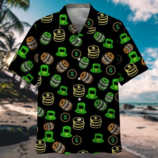 Irish Beer Patricks Day Hawaiian Shirt, Shamrock Hawaii Shirt, Celtic Irish Shirt, Cute St Paddys Gift, Patrick Day Matching Outfit