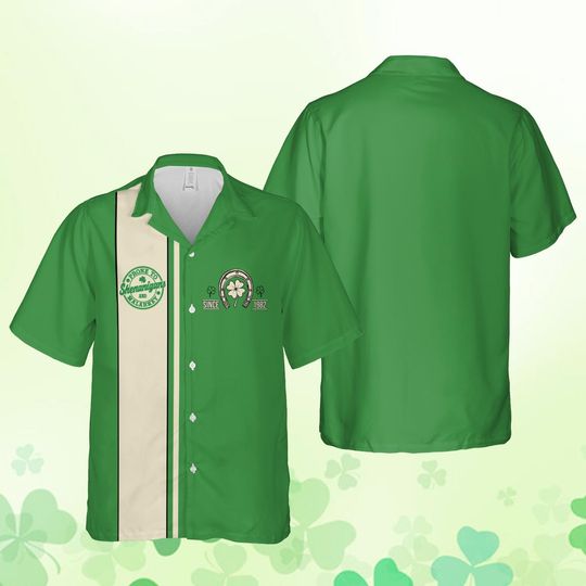 Prone To Shenanigans & Malarkey St Patrick's Day Hawaiian Shirt For Men Women, Horseshoe Shamrock St Pattys Day Button Up Shirt, Lucky Shirt