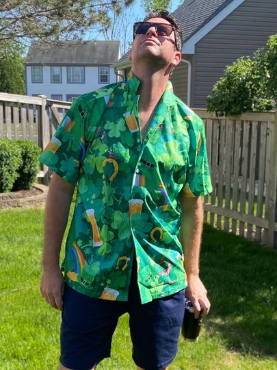 Irish Hawaiian Shirt, Irish Festival Shirt, Hawaiian Shirt Men,  Hawaii Shirt, st patricks day shirt mens button up, saint patricks