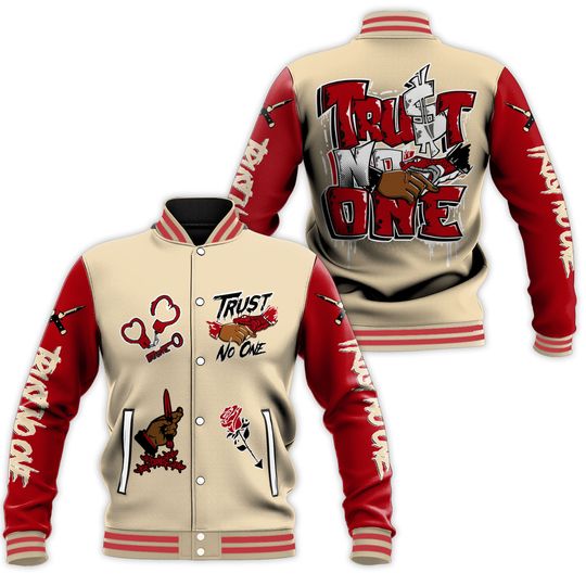 Dunk Low Strawberry Waffle Varsity Jacket, Trust No One Baseball Jackets