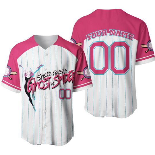 Personalized Spider-Man Gwen Stacy Baseball Jersey, Superhero Jersey