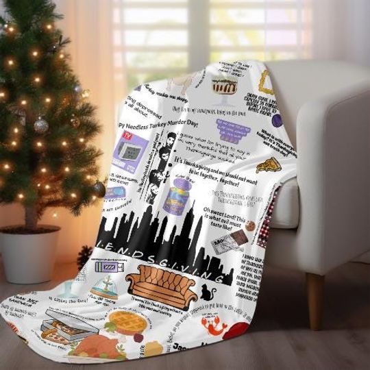 Friendsgiving throw blanket, FRIENDS tv show, Thanksgiving episode lines, Unique gift for anyone