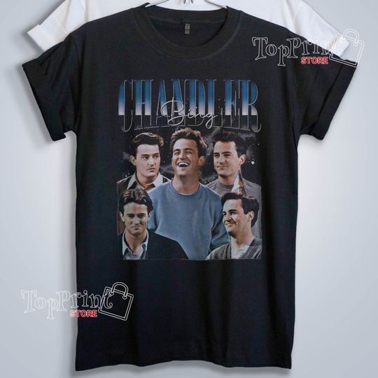 CHANDLER BING Shirt Friends Tv Series Matthew Perry Gift  Vintage Chandler Bing T-shirt Retro 90's  Funny Chandler Friends Fans Merch