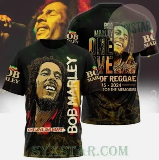 Bob Marley 2025 Tour T-Shirt 3D Gift For Fans Tshirt