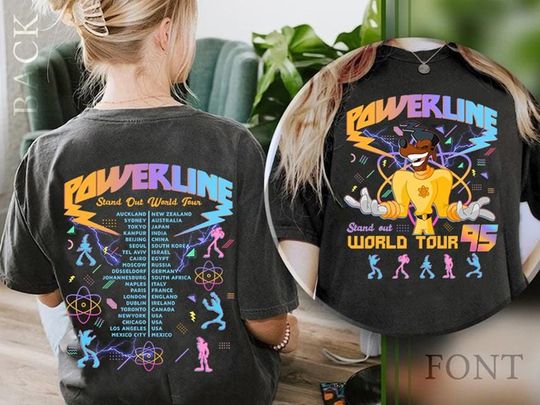 Discover Disneyland Powerline Stand Out World Tour 95 Shirt, Vintage Disneyland A Goofy Movie Powerline Shirt, Matching Family Shirt, Magic Kingdom
