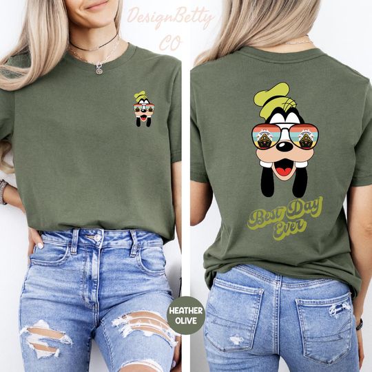 Goofy Best Day Ever Front and Back Shirt, Disney Pluto Shirt, Disney Apparel, Disney Front and Back Tee, Gift for Disney Lover, Goofy, Pluto