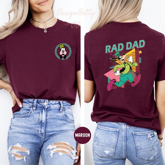 Disney Retro 90s Goofy Rad Dad Shirt, Vintage Rad Dad Front Back Tee, Cool Family Gift, Nostalgic Dad Tee, Unique Dad Apparel, Daddy and Me