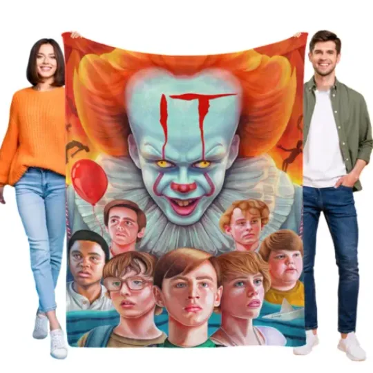 Pennywise Blanket Fleece for Bed Sofa Lightweight Birthday Gift Kids