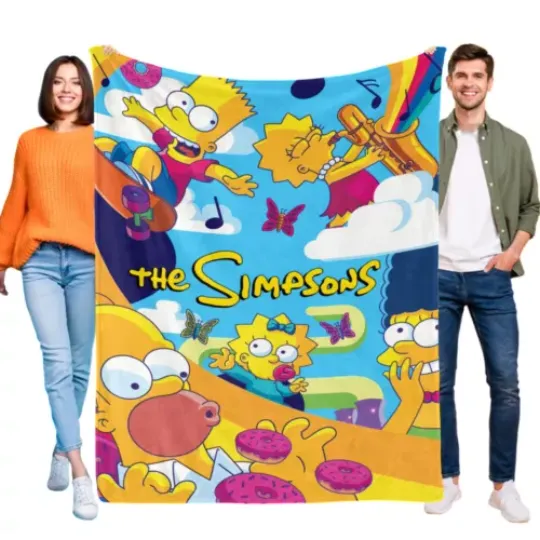 The Simpsons Blanket Soft Bed Sofa Fleece Birthday Gift All Season Use