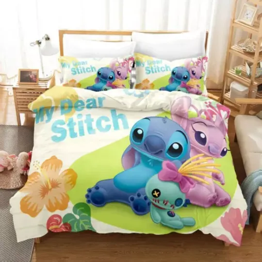 Dancing Stitch Pink Flowers Floral Bedding Sets