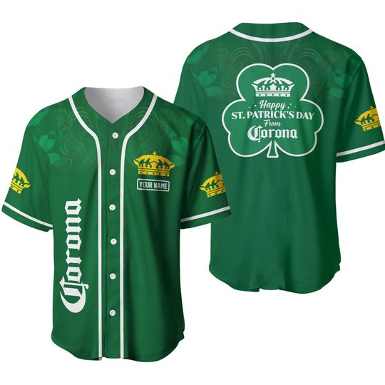 Personalized Saint Patrick's Day Corona Extra Baseball Jersey - Corona Extra Jersey Shirt For Men Women, Corona Extra Baseball Shirt